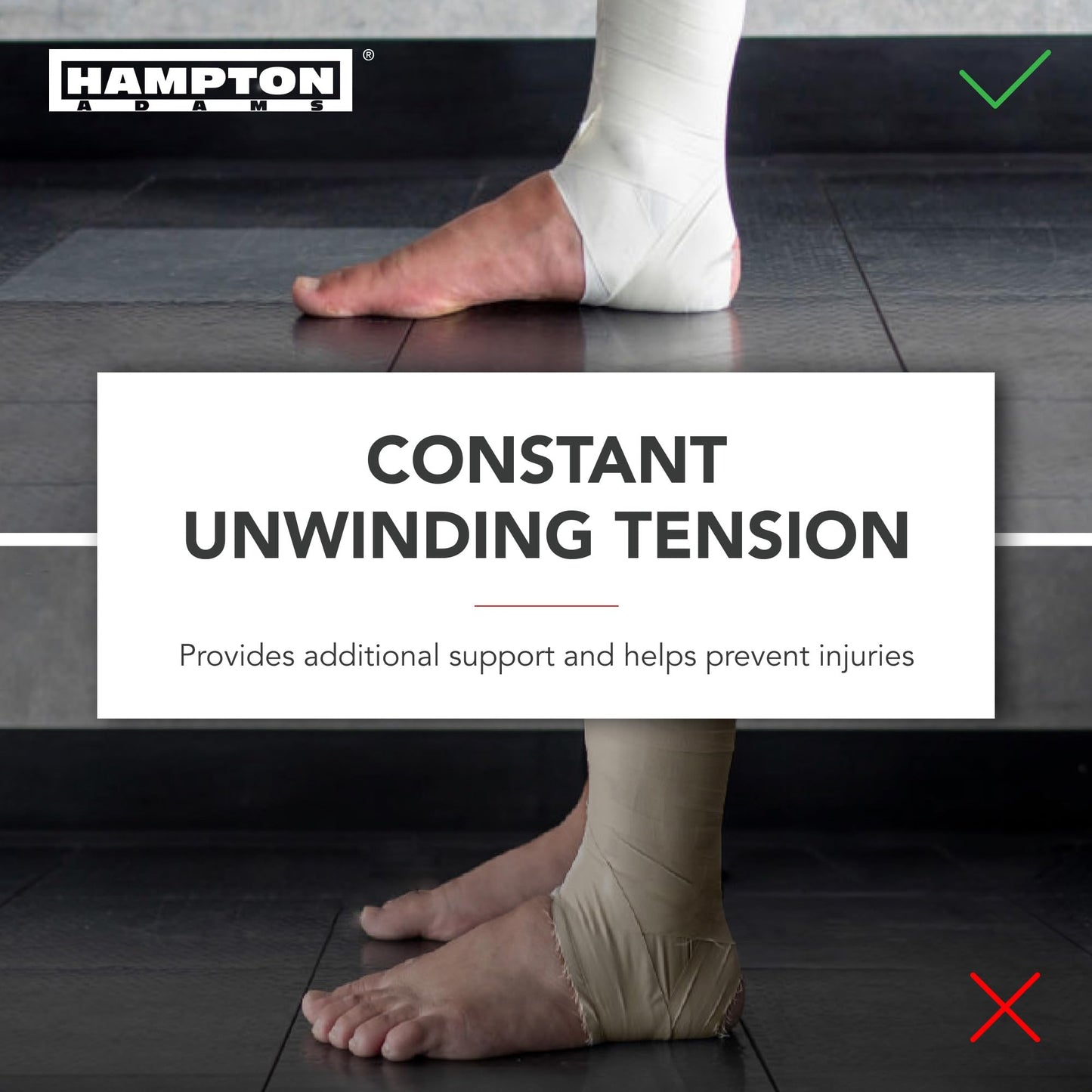 Hampton Adams | As Seen on Shark Tank | Original Athletic Sports Tape (3-Pack) | 45ft Rolls | Very Strong Easy Tear NO Sticky Residue | Best Tape for Athlete & Trainers | Fingers Ankles (White)