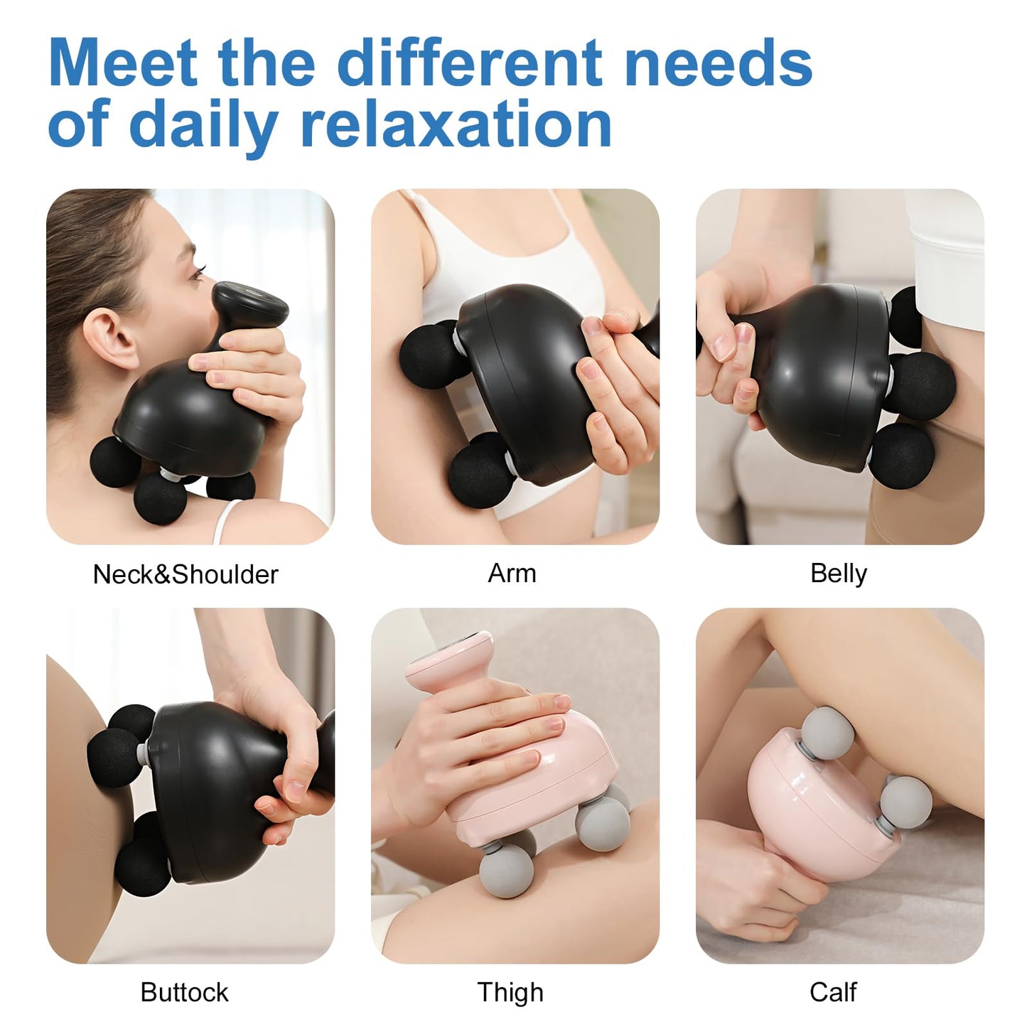 DEITY 4 Heads Handheld Massage Gun Deep Tissue, Electric Body Massager, Percussion Muscle Massager for Easing Shoulder and Back Tension, with Reverse Thrust Function