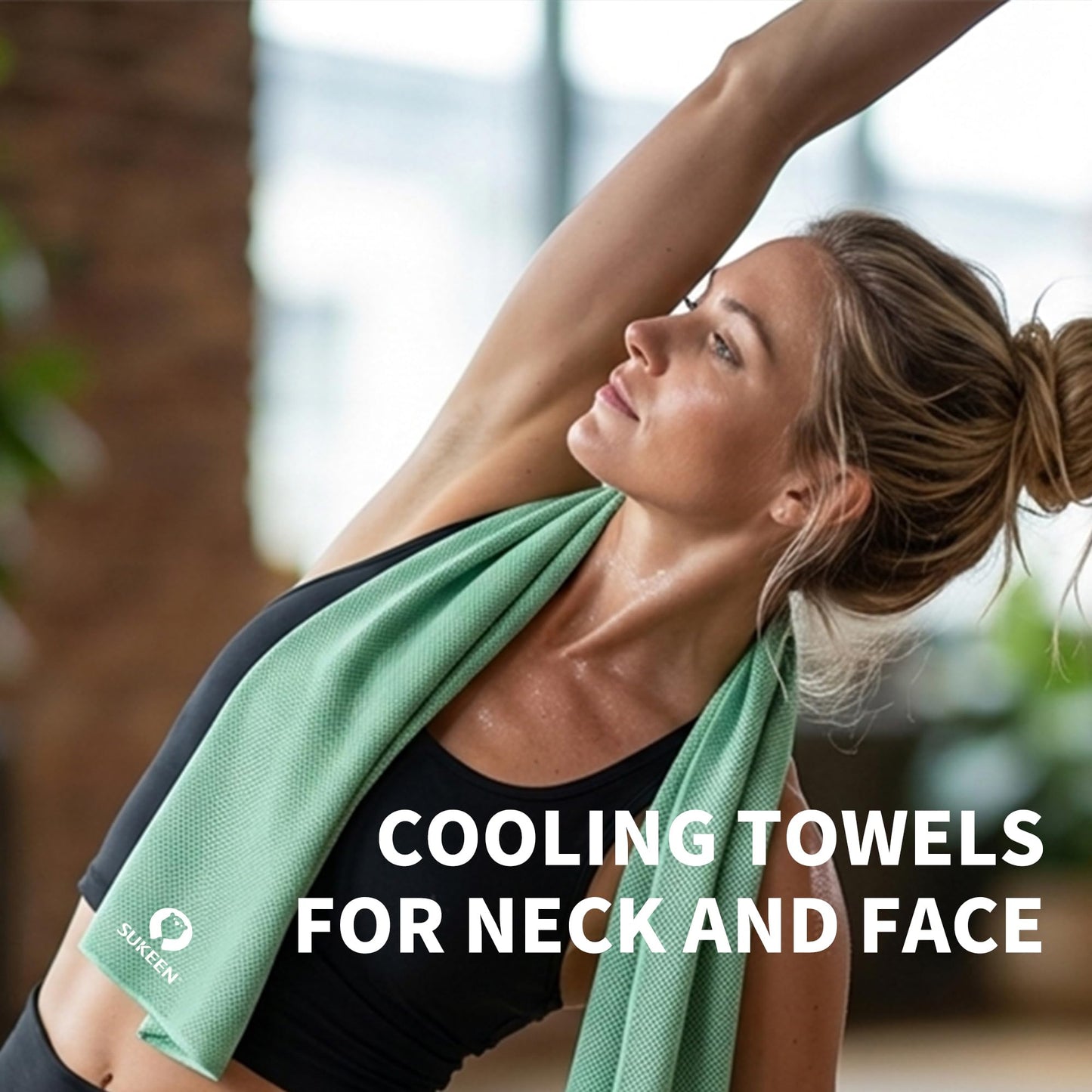 Sukeen 4 Pack Cooling Towels (40"x12") for Neck and Face, Cooling Neck Wraps, Breathable Cooling Towel for Hot Weather, Sweat Towels for Yoga, Sports, Golf, Gym, Camping, Running, Fitness, Workout