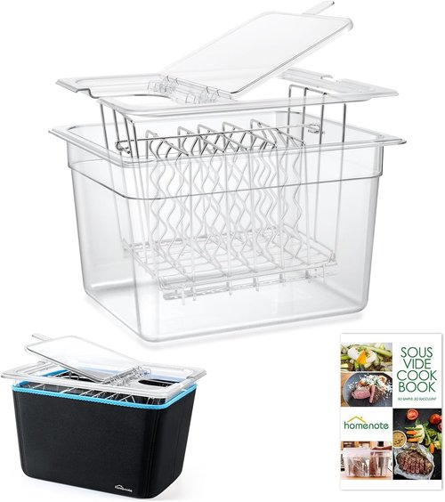 HOMENOTE Sous Vide Container - 12 Quart with Universal Collapsible Lid | BPA-Free Accessories Kit