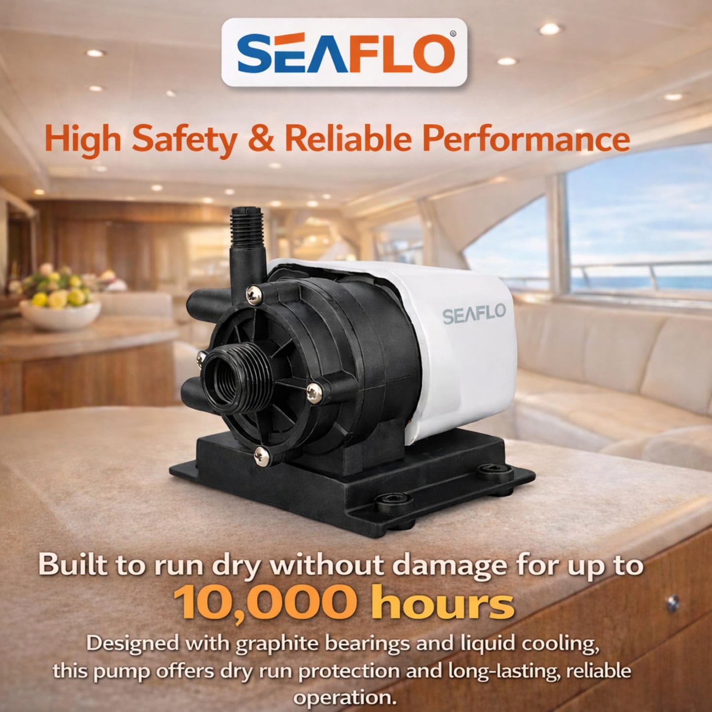 SEAFLO 250 GPH Marine AC Seawater Air Conditioning Pump - 115V AC 5 GPM Magnetic Drive Circulation for Systems up to 12000 BTU 13 ft Head Continuous Duty HVAC 4-Year Warranty