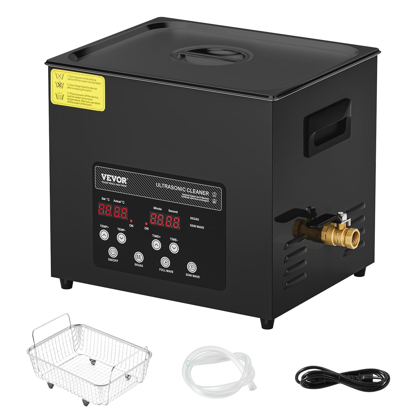 VEVOR Ultrasonic Cleaner, 10L, 600W Heating Power Ultra Sonic Cleaning Machine with Gentle Mode & Upgraded Degassing, 4 PCS Transducers, 40kHz Industrial Ultrasound Cleaner for Jewelry, Beakers, Tools