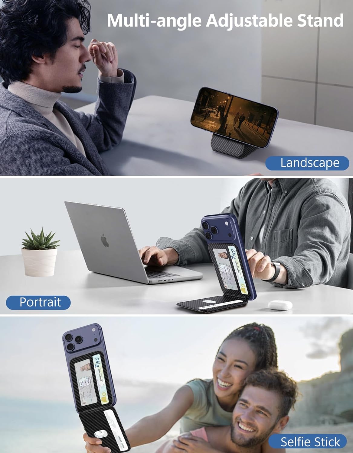 17/16/15/14/13/12 5 TopMade for Magsafe Wallet, Magnetic Card Holder for iPhone Series, Strongest Magnetic Phone Wallet