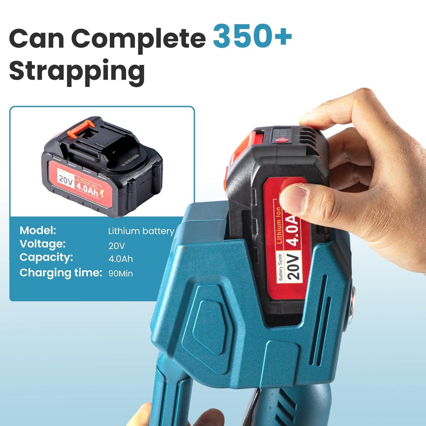 GROWNEER Electric Strapping Machine with LCD Screen, Automatic Portable Strapping Tool for 0.51"-0.63" PP PET Straps, 2 x 4000mAh Batteries, Digital Display Tensioner for Packaging Boxes and Pallets