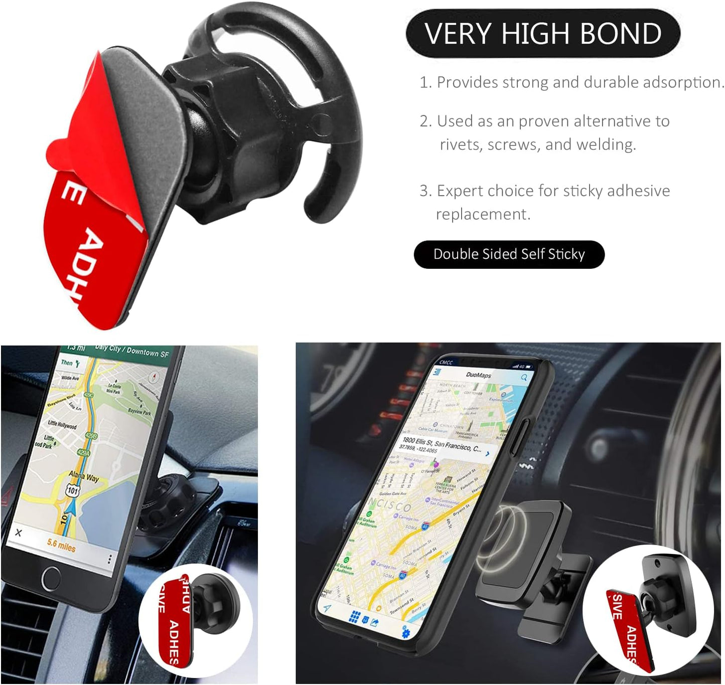AZXYI 9 Very High Bond Car Adhesive, PCS Dashboard Sticky Adhesive Replacement, Double Sided Sticky Pads Sticker Tapes