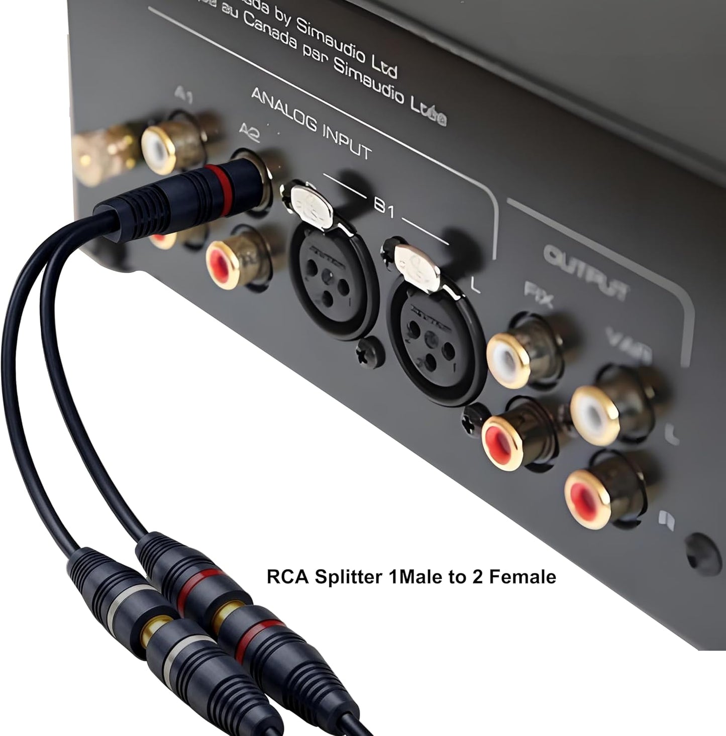 1 2 2 Pack, 0.2M/0.65ft RCA Splitter Male to Female Y Splitter RCA Audio Video Cable Splitter Adapter Extension Cord