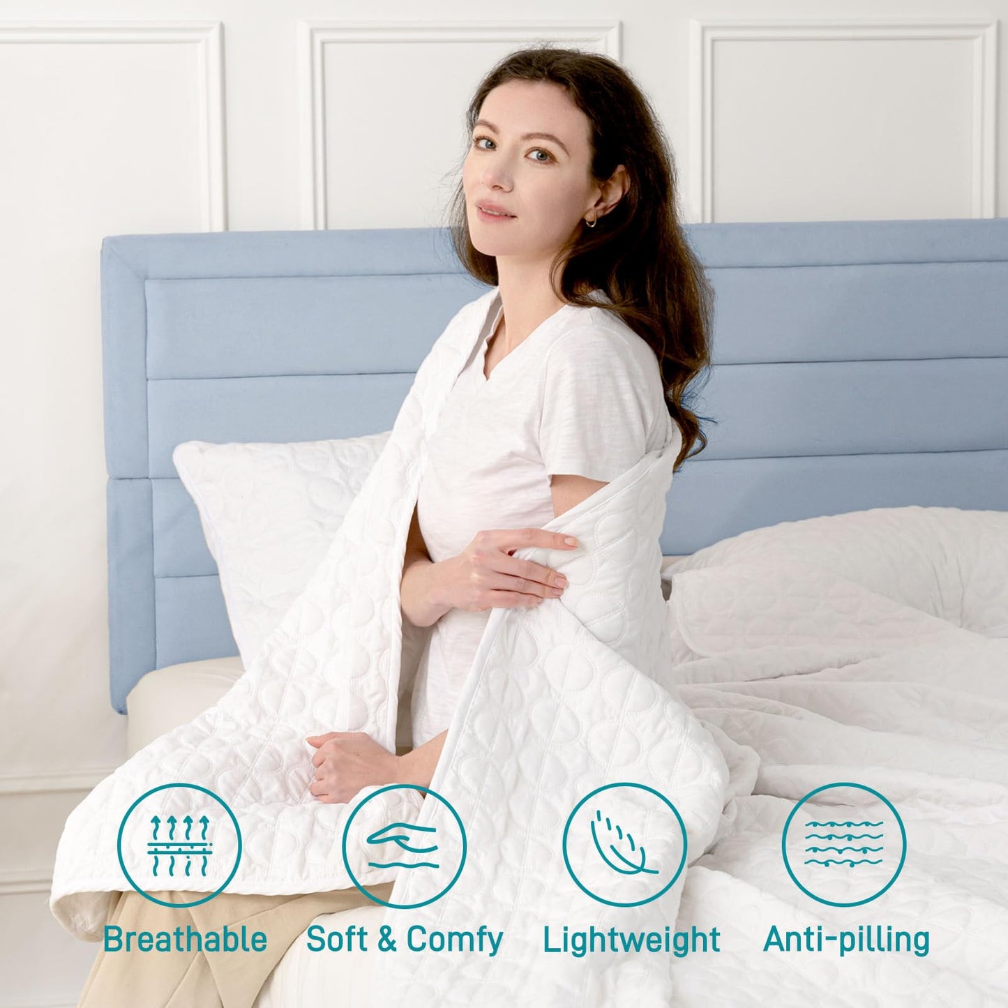 Caelorin White Quilt Set, King Size Lightweight Quilt for Summer, Soft Bedspreads with Reversible Design, 3 Piece(1 Quilted Bedspread & 2 Pillow Shams)
