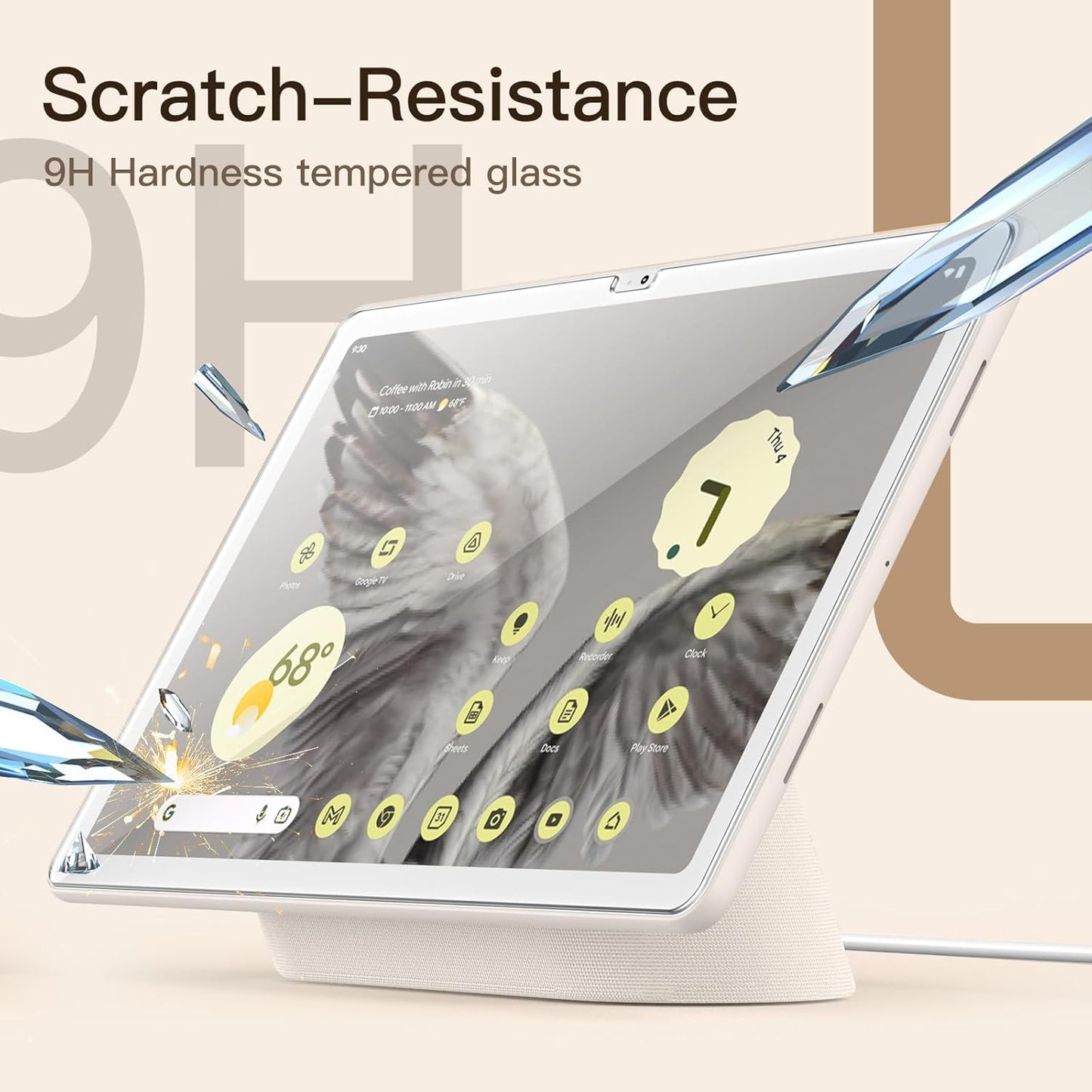(11-Inch, 2023 9H 2-Pack JETech Screen Protector for Google Pixel Tablet Model), Tempered Glass Film, HD Clear