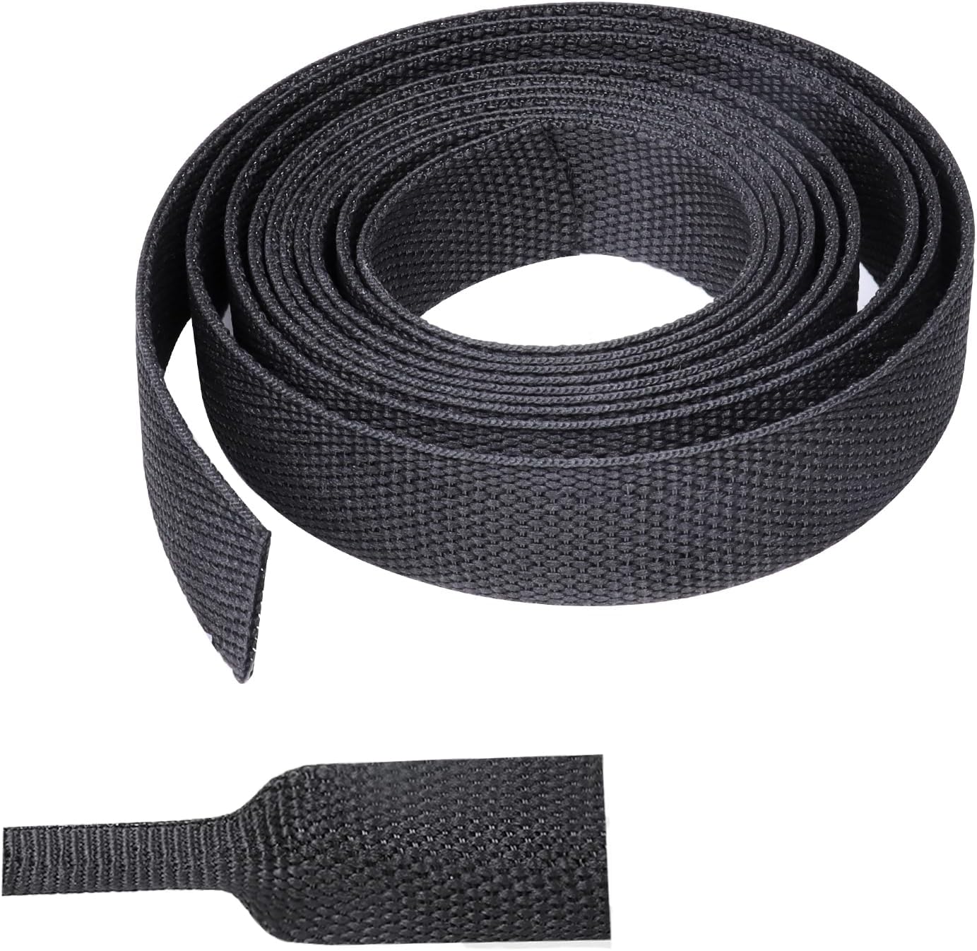 BuyUneed 2:1 (3/8" 16ft) Braided Sleeving Heat Shrinkable Fabric Ratio- Abrasion Protection Flexibility Wiring Harness