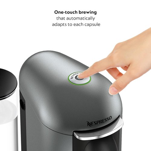 Breville Nespresso Vertuo Plus Deluxe Coffee & Espresso Maker - Titan with Aeroccino Frother