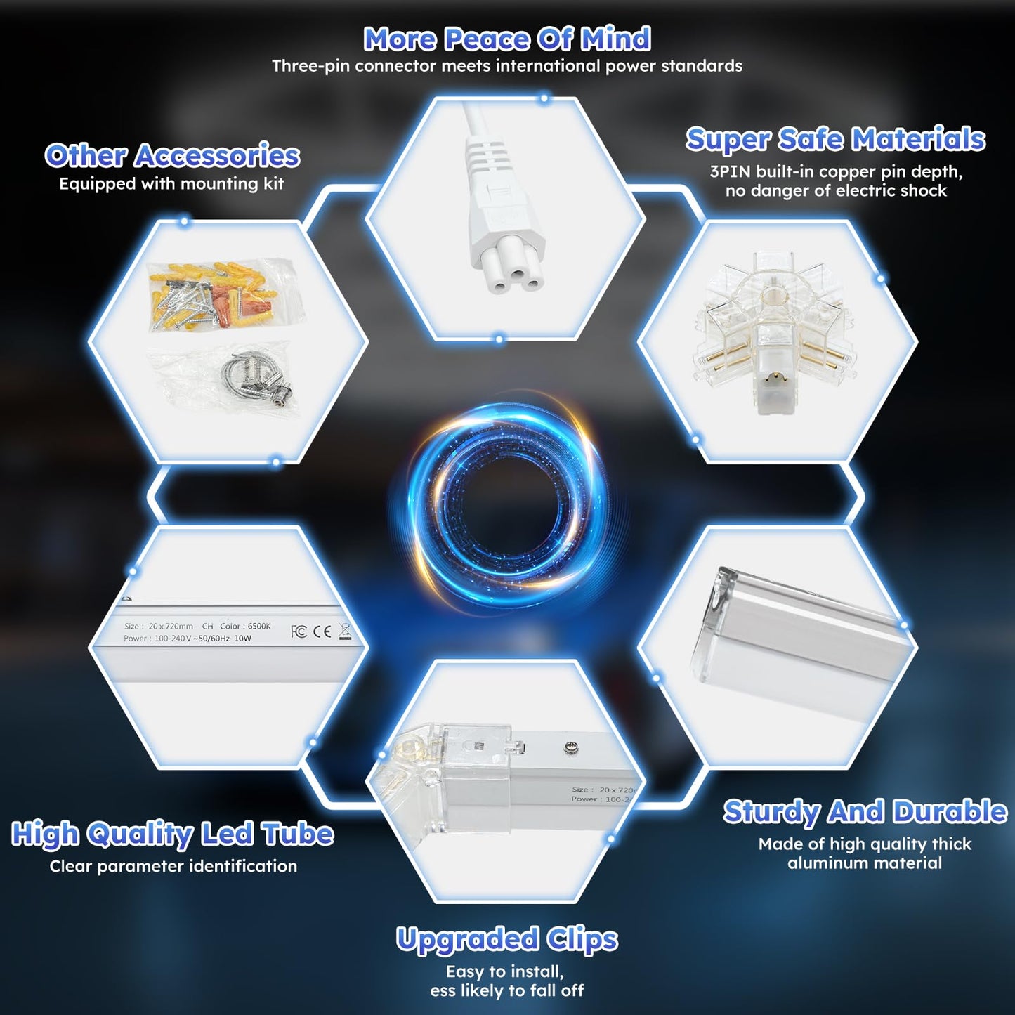 Triangle LED Garage Light - 71 Pack Hexagonal Lights, 710W 78100LM Super Bright Garage Ceiling Lights, Larger Size Honeycomb Light for Warehouse Workshop Gym Basement Car Care Wash Room
