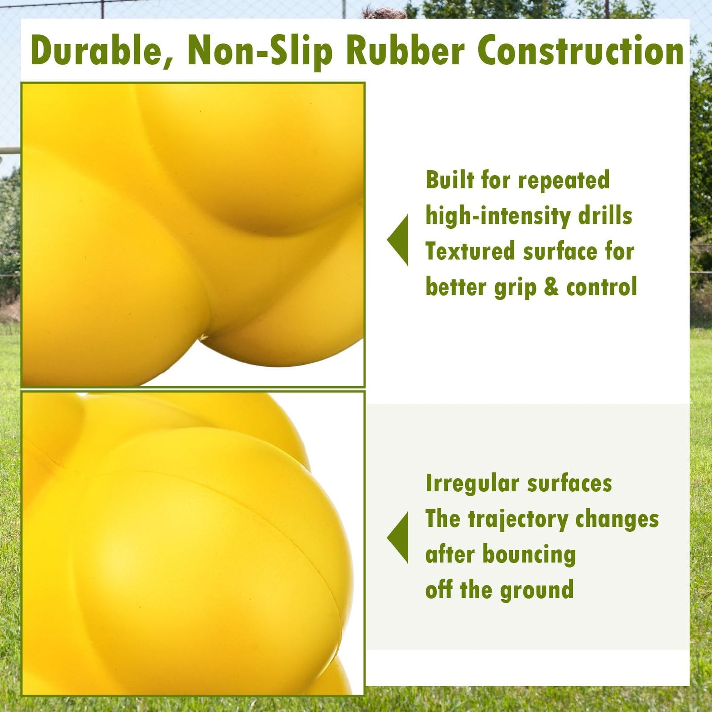Arrowbash 8 Inch Soccer Agility Ball Reaction Ball Yellow Training Equipment for Speed Agility Coordination, Non Slip Design for Soccer Drills Fitness and Quick Footwork for Goalie Gifts
