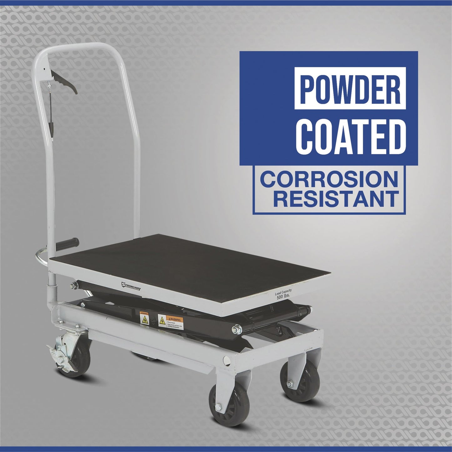 Strongway 2-Speed Hydraulic Rapid XT Lift Table Cart - 500-Lb. Capacity, 50 3/4in. Lift Height