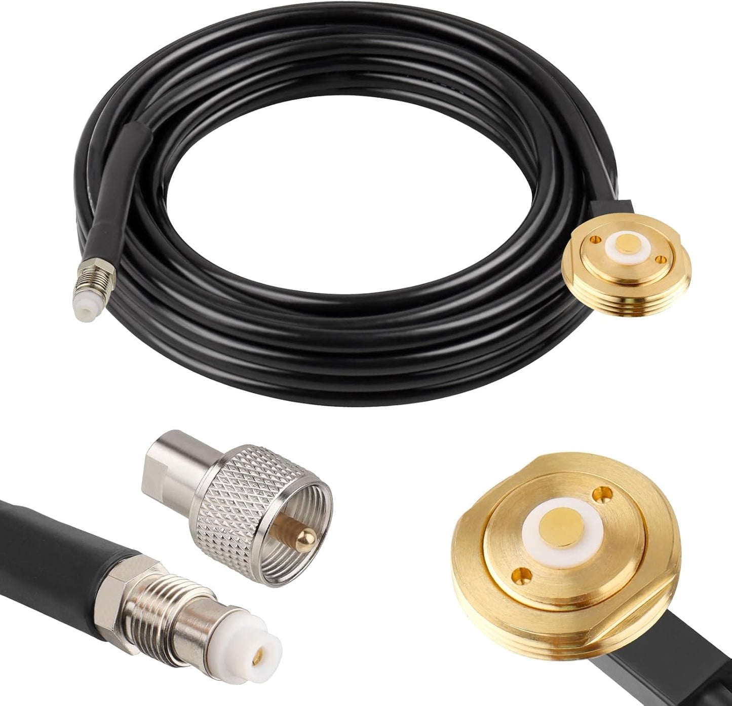 Cable,10FT RG58 PL259 MOOKEERF NMO Antenna Low Loss Coaxial CB Antenna Cable Extension with NMO and Removable UHF Male
