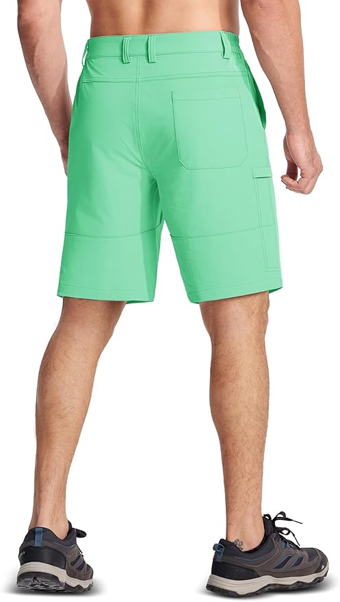 MAGCOMSEN Men's Hiking Cargo Shorts Quick Dry Lightweight 9" Golf Shorts Summer Casual Work Outdoor with 5 Zipper Pockets