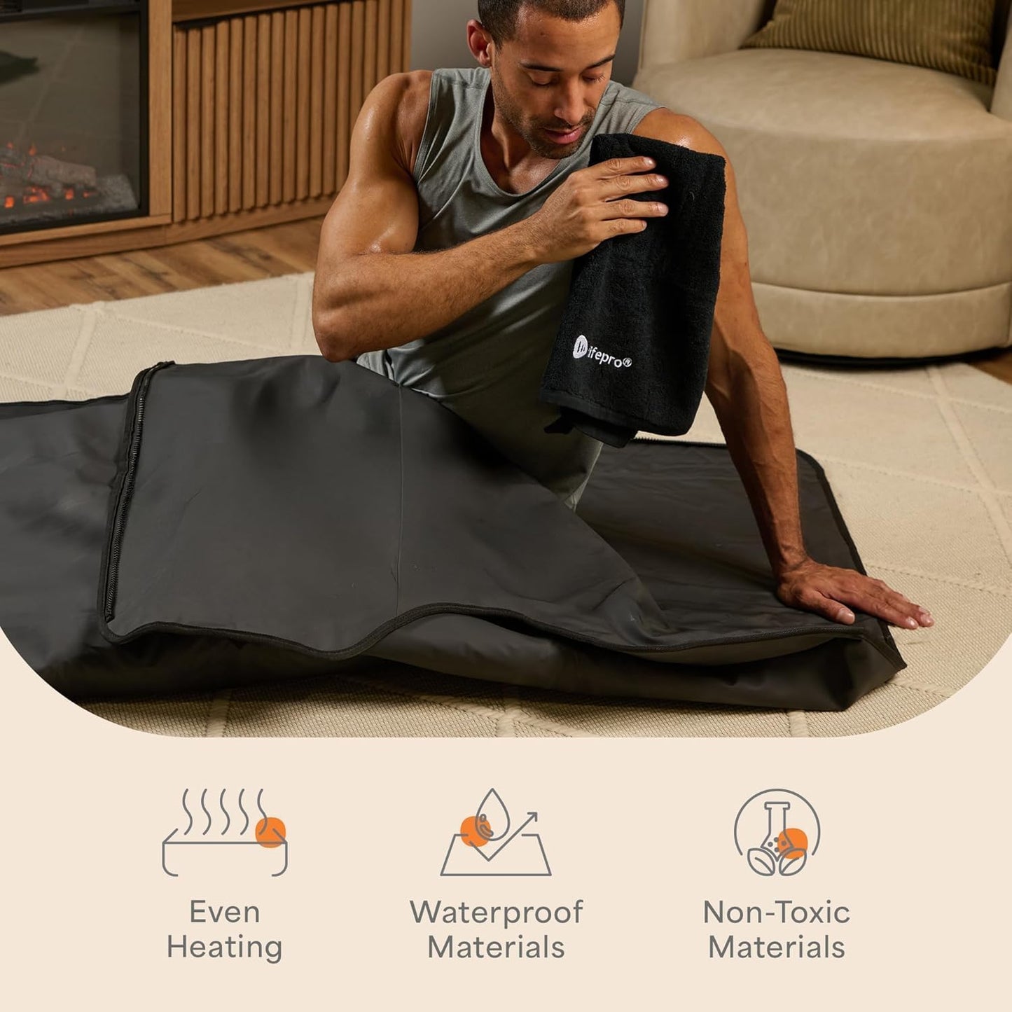 Lifepro RejuvaWrap Infrared Sauna Blanket for Detox & Relaxation – Low EMF Carbon Fiber Heating, 9 Temp Levels, 5 Colors – Portable Sauna Blanket Infrared with Waterproof Interior & Carry Bag