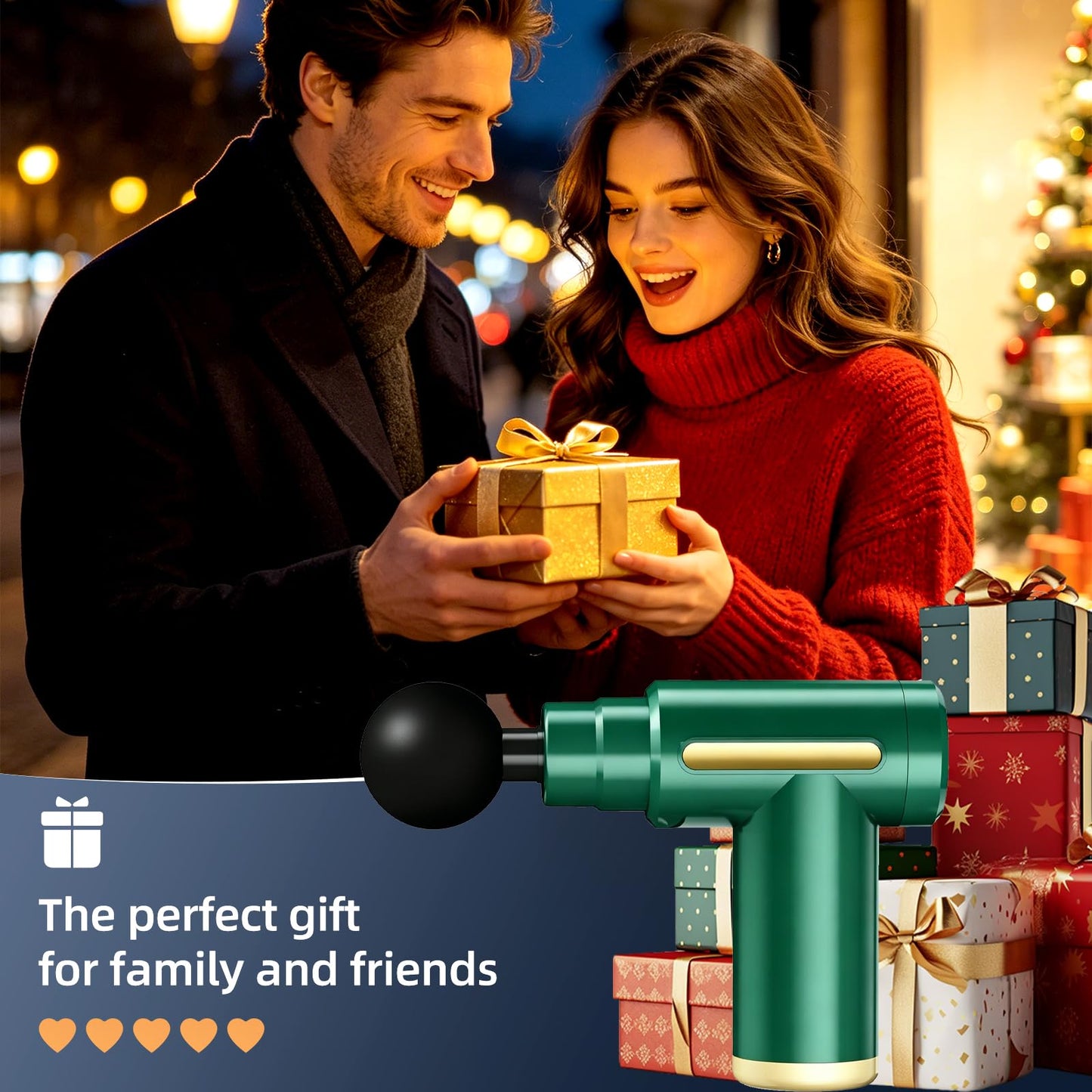 YUESHANHE Massage Gun, Electric Massager, Suitable for Whole Body to Relieve Fatigue, Replaceable Massage Head Impact Massager, The Best Choice for Gift Giving (Green-720)