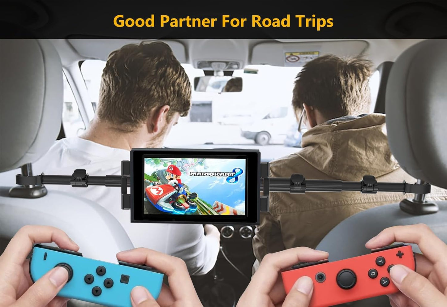 YOOZ 4-13" Car Headrest Tablet Holder, Car Back Seat iPad Mount Kids [Stretchable & Ultra-Stable] Between Seats Tablet