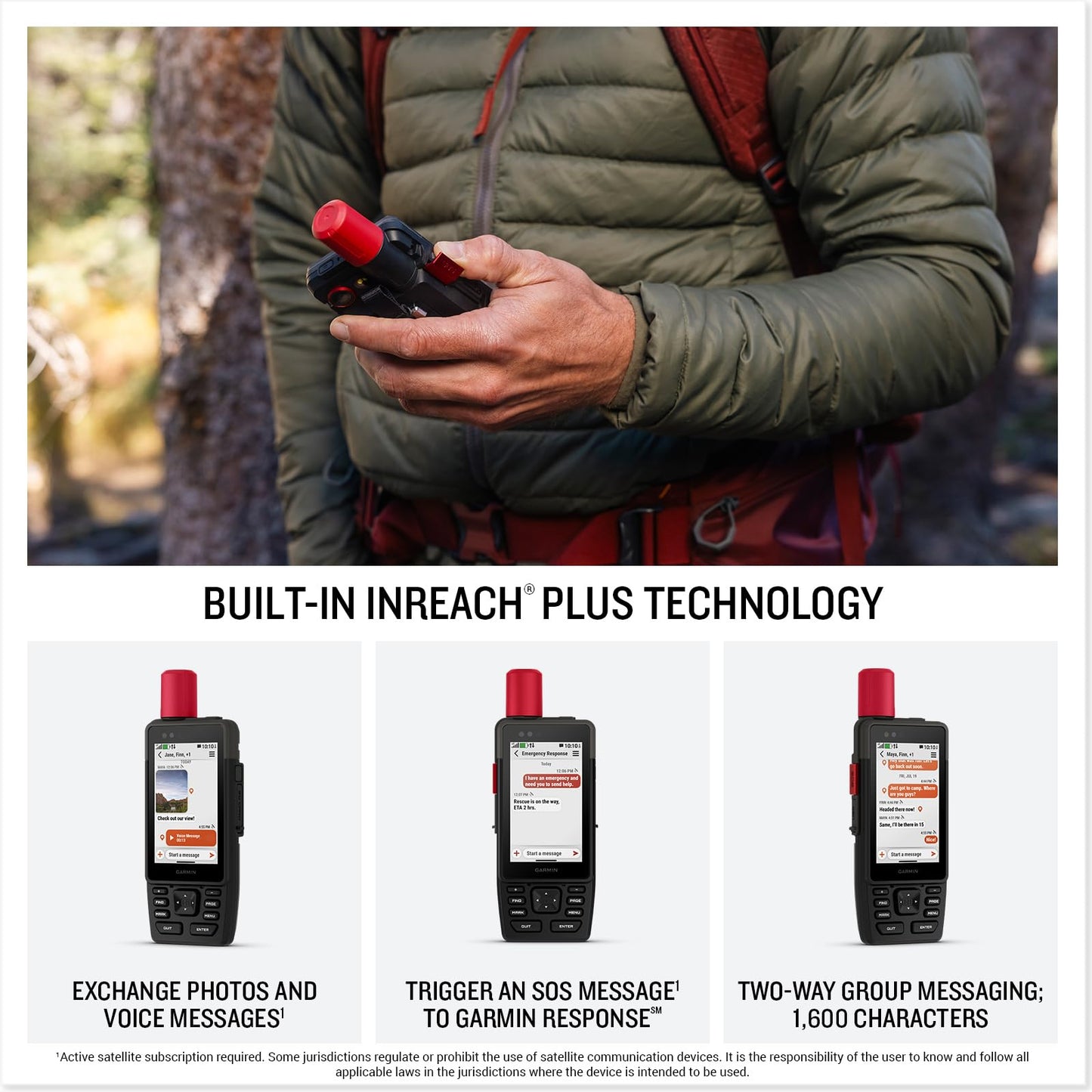Garmin® GPSMAP® H1i Plus, Premium GPS Handheld Navigator with inReach® Plus Technology to Share Texts, Photos, Voice Memos and SOS Off-Grid, Touchscreen and Buttons, Long Battery Life, Preloaded Maps