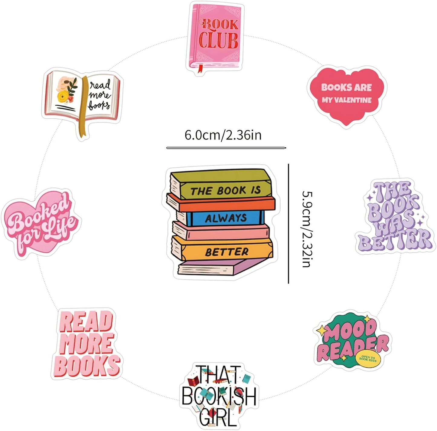 WQOWEHI 120PCS Pack Kindle Book Stickers for IPAD, e-Book Reader, Laptop, Cute Booktok Vinyl Stickers, Bookish Lover