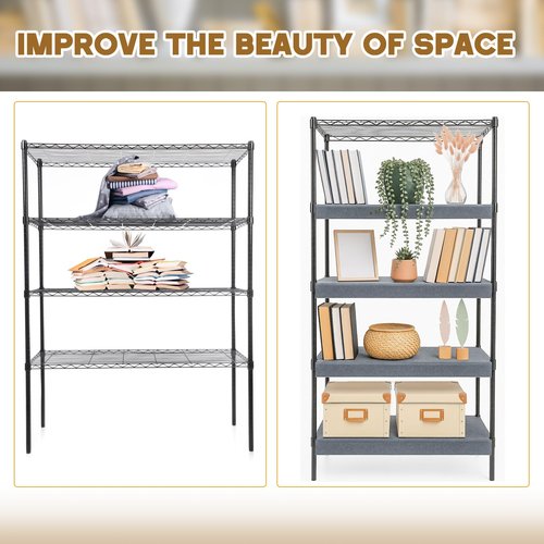 Maxdot 5 Pcs Wire Rack Covers 30 × 16 Inch Felt Gray Shelf Covers for Wire Shelving Shelf Liners 0.35 Inch Thick Removable Shelves Covering for Pantry Store Kitchen Removable Closet Office