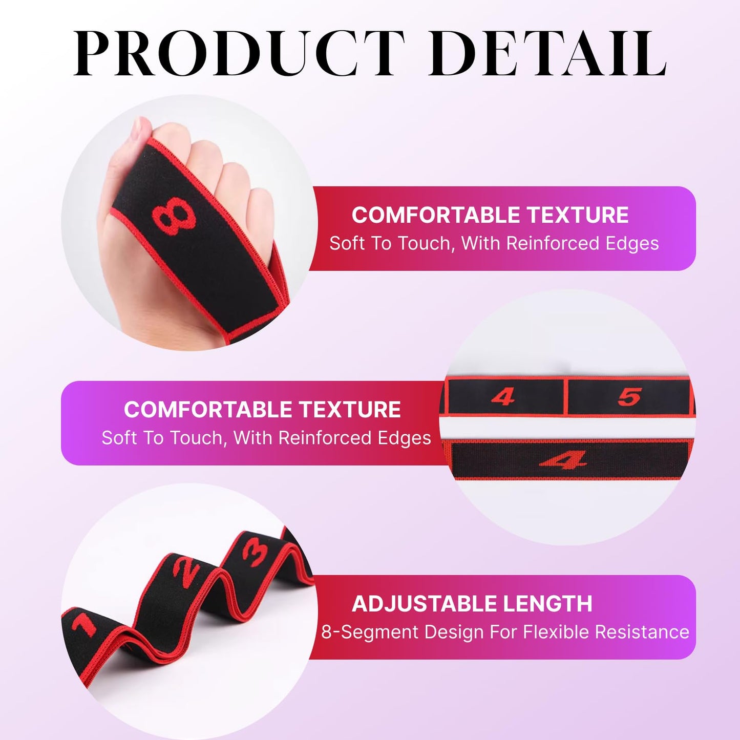Fitness Resistance Bands with Handles, Fitness Resistance Band for Stretching and Yoga, Adjustable Exercise Puller Bands for Full Body Workout, Stretching, Shaping and Home Fitness Training
