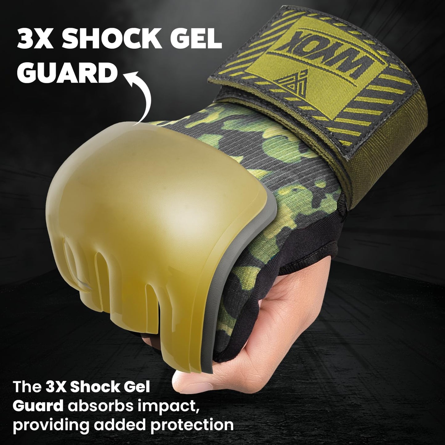 WYOX Gel Boxing Hand Wraps Inner Gloves for Men & Women, 80cm Quick Wrist Straps, Padded Knuckle Protection for Muay Thai Kickboxing, Hand Wraps for Boxing & Martial Arts (Vivid Forest, S/M)