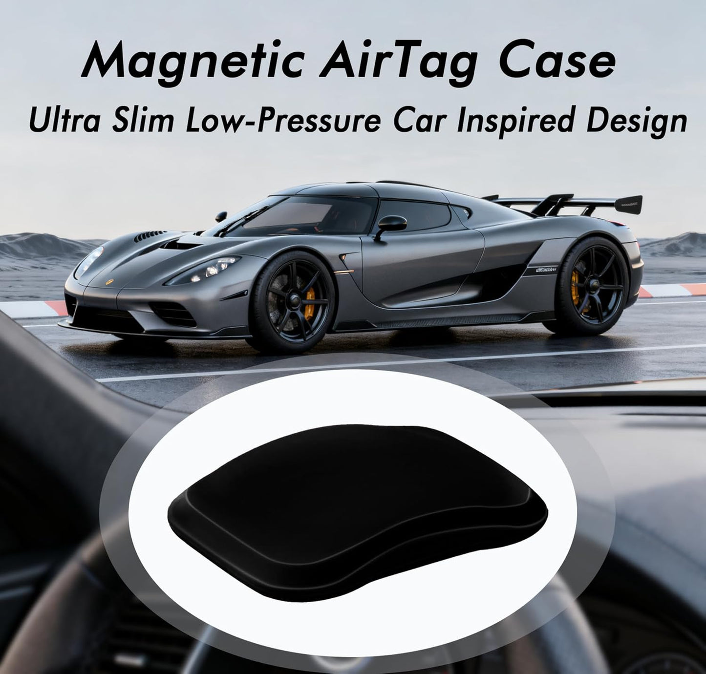 Sifemp Design,2 4pack) Silicone Magnetic for air-tag Case,Hidden air-tag Holder for car,Supercar Strong Magnetic Pads