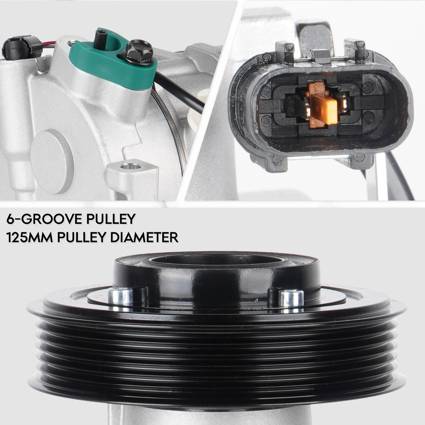 New AC Air Condition Compressor w/Clutch for Hyundai Accent 2012-2017 1.6L (ONLY Automatic Temperature Control, no Manual), for Kia Rio 2012-2017 1.6L, for CO20765C, DVE12 Style