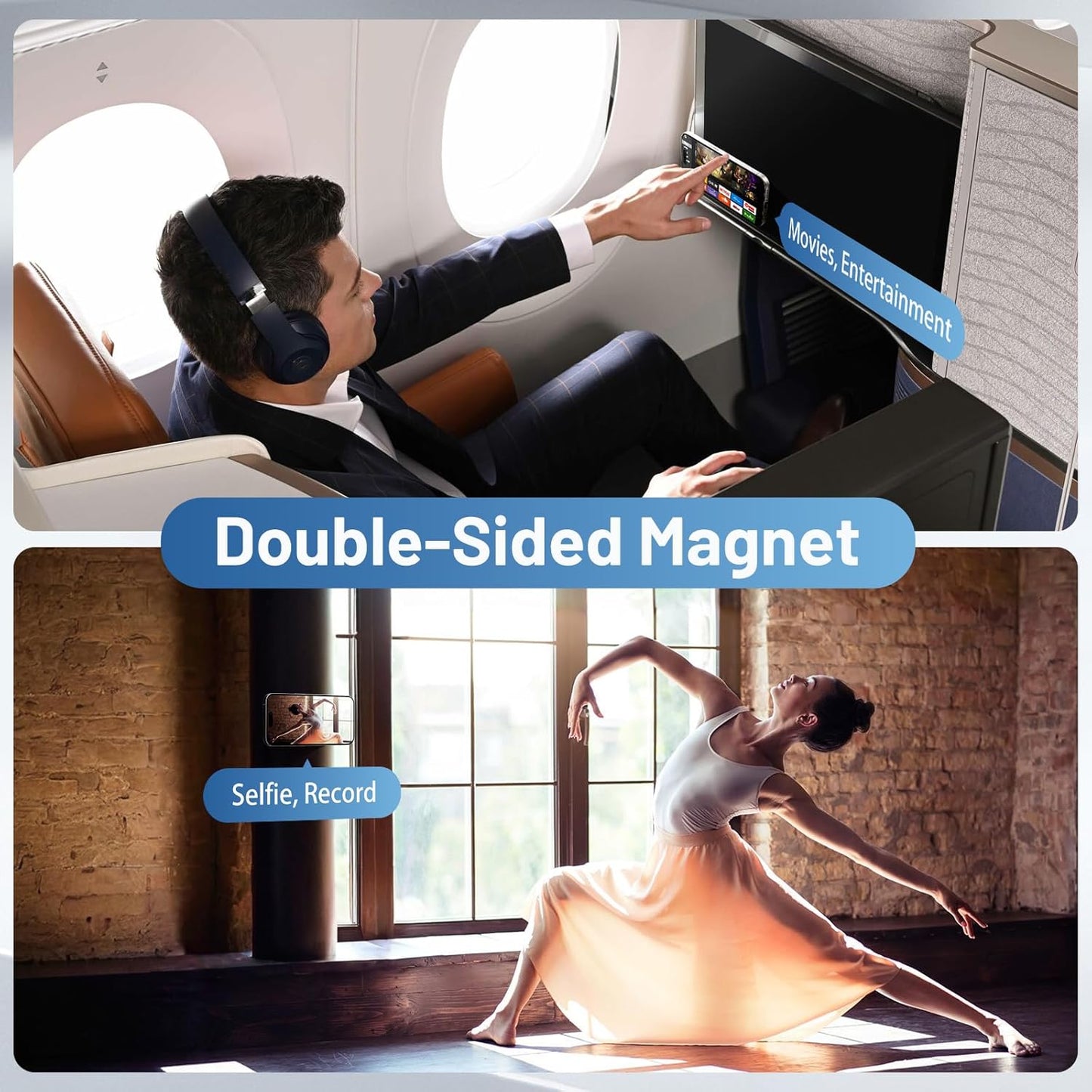 CISID 17/16/15/14/13/12 Phone Ring Holder, Dual Sided Magnetic Phone Grip Magnet Cell Phone Finger Holder for Hand