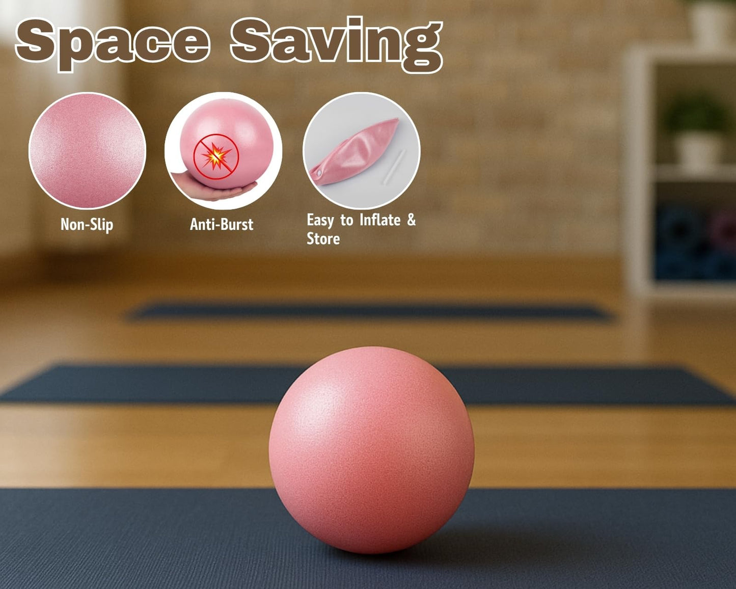 YCConcept Pilates Ball 9 Inch Yoga Ball Small Exercise Ball for Core Strength Fitness Balance Stability at Home Gym