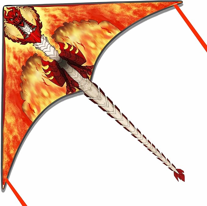 Kite for Kids 4-8 & 8-12, Delta Kites for Kids & Adults Easy to Fly, Huge Dragon Kites for Beginner, Beach Trip Park Family Outdoor Games and Activities