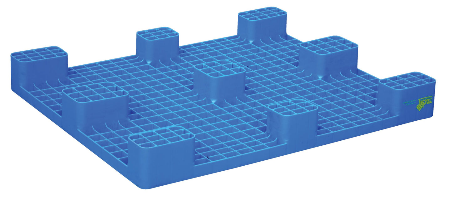 Vestil PLPS-4840-9L High Density Polyethylene Hygienic Rackable Pallet/Skid 39 In. x 46-7/8 In. x 5-1/2 In. 8,800 Lb. Floor Capacity Blue