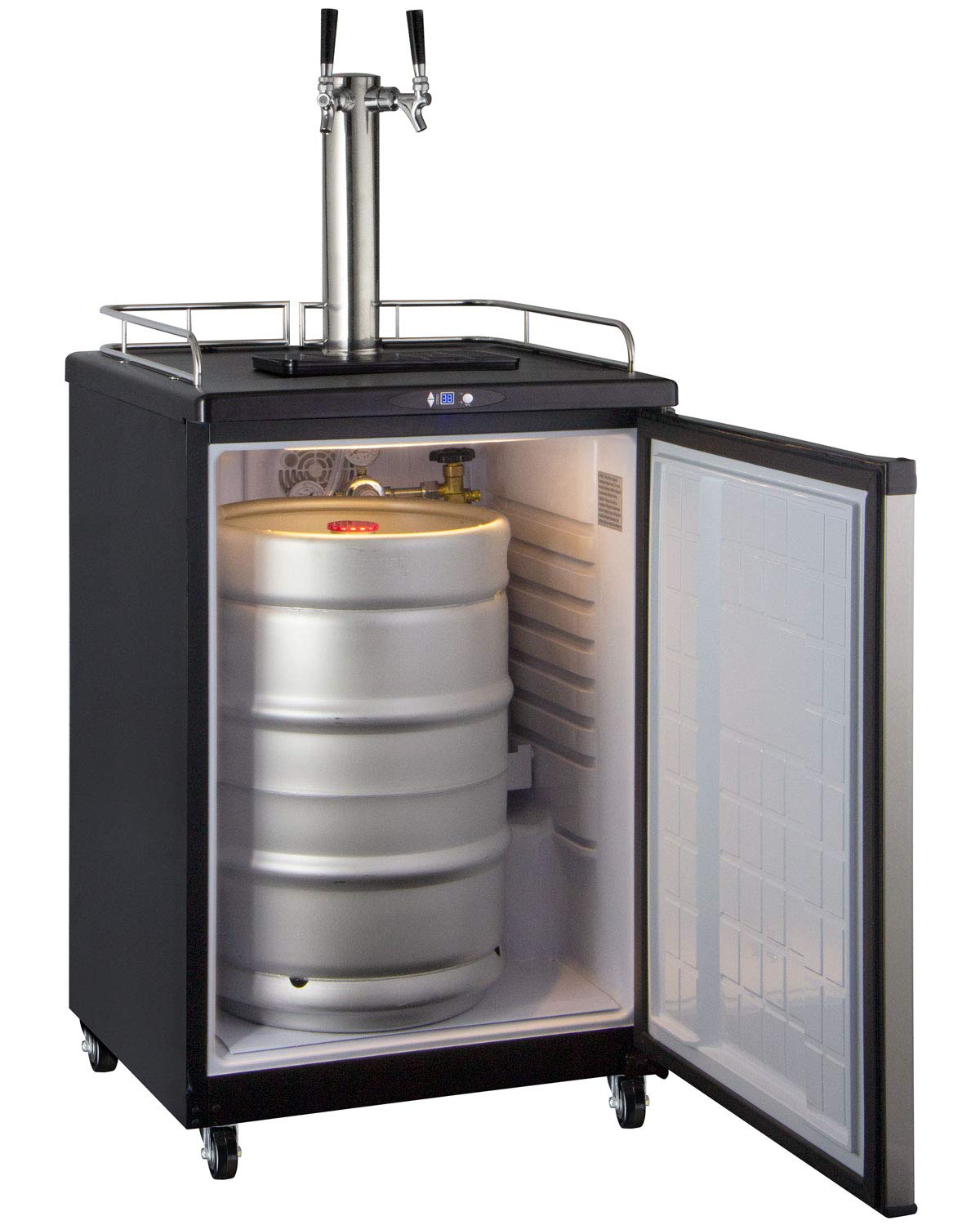 Kegco Keg Dispenser, 2 Faucet, Stainless Steel