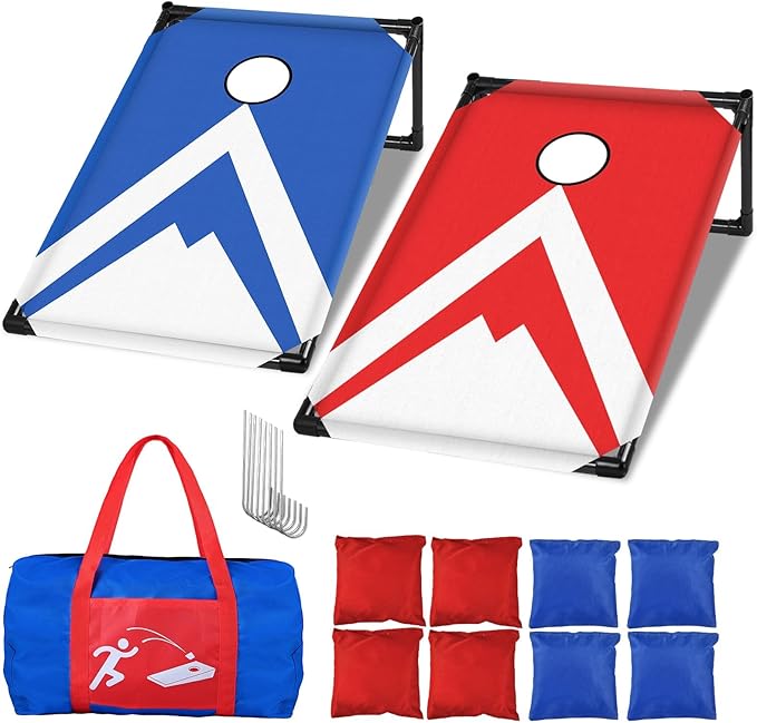NZQXJXZ 3x2 ft Cornhole Board Set with 8 Bean Bags and Carrying Bag, Outdoor Toss Game Set for Kids and Adults, Portable Corn Hole Sets for Beach Lawn Backyard
