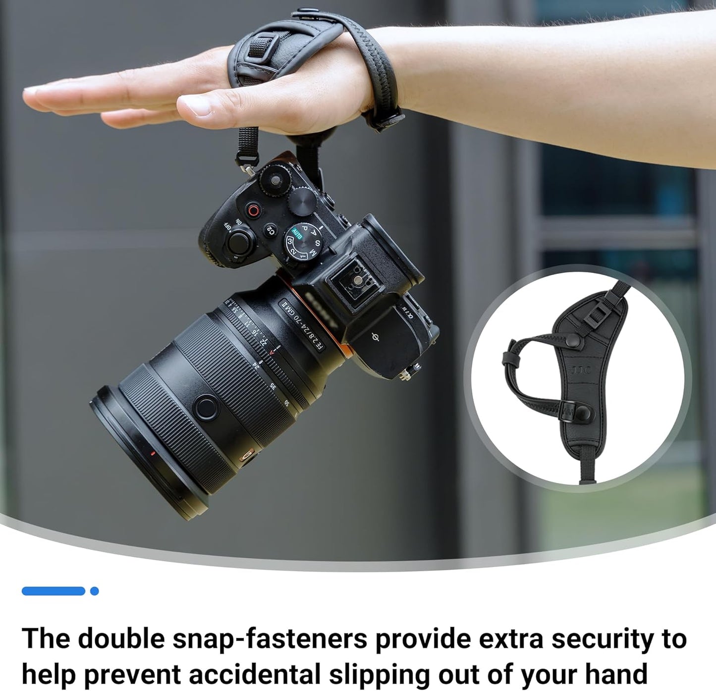 JJC Deluxe Microfiber Camera Hand Strap, Secure Padded Camera Holder Wrist Strap for Canon Nikon Sony Fujifilm Olympus