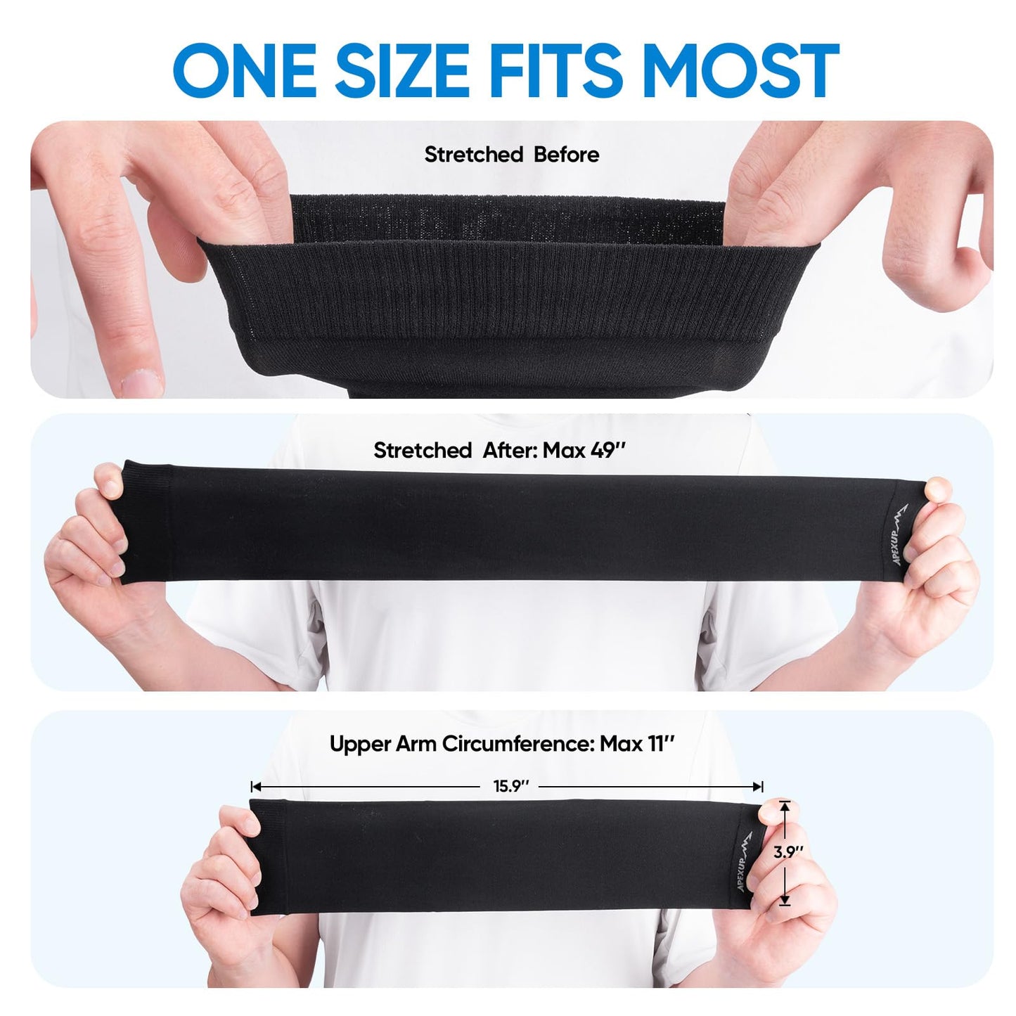 APEXUP Cooling Arm Sleeves for Men Women, UV Sun Protection UPF 50, Sports Compression Arm Sleeves for Outdoor (4PK, Black/White/Gray/Dark Gray)