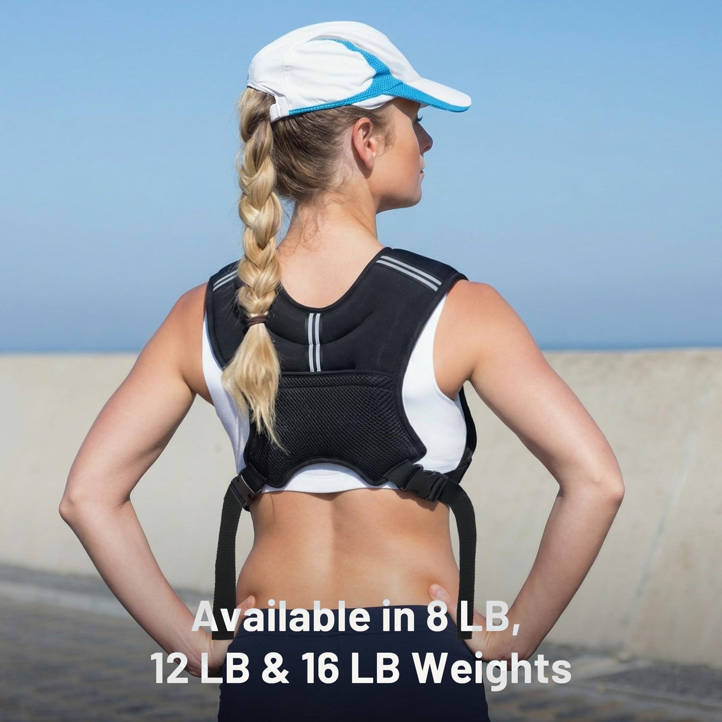 MIKOLO Weighted Vest Women, 8lb/12lb/16lb Weight Vest with Storage Pocket, Reflective Stripe for Walking, Running, Strength Training, Weight Loss and Workout (8lb)
