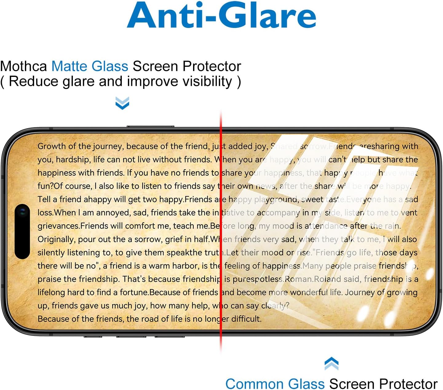 2 Pack 17 [6.3 inch] 2 Pack Mothca Matte Glass Screen Protector for iPhone + Camera Lens Protector, Anti-Glare