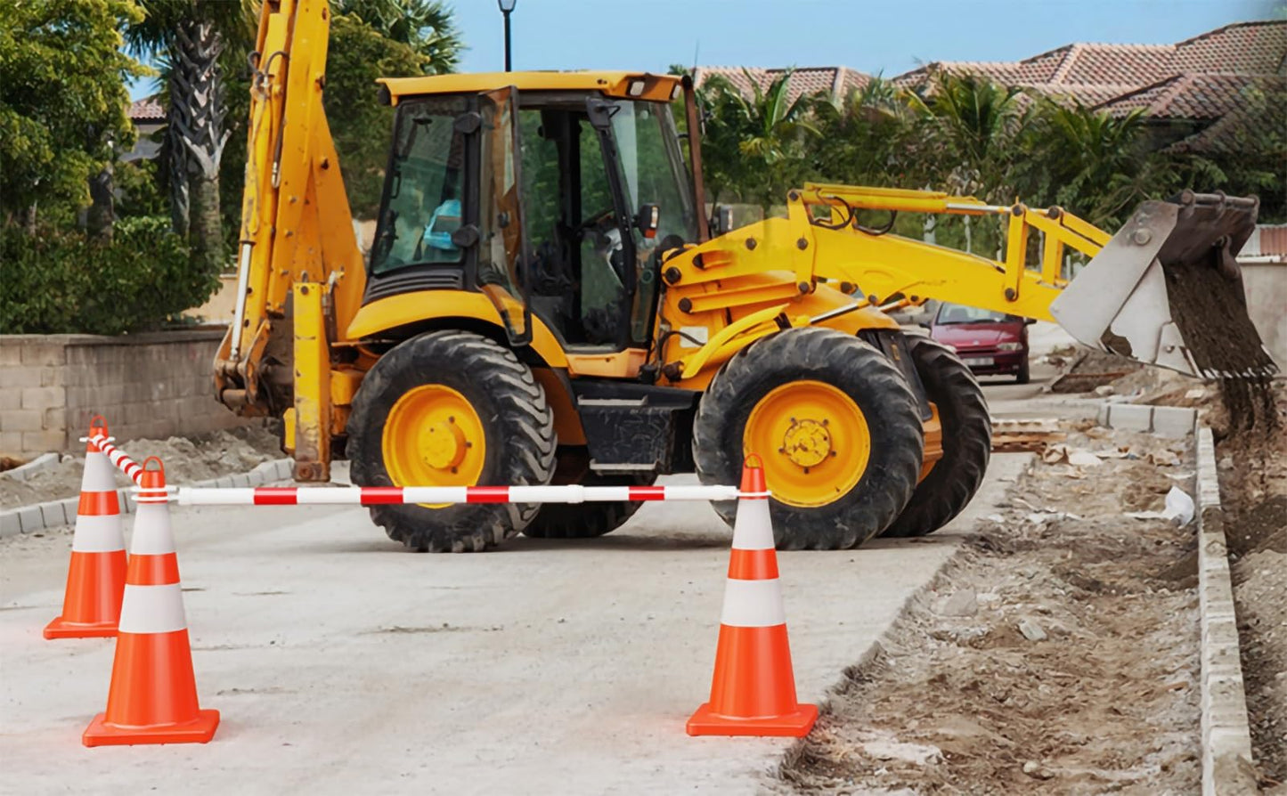 Retractable Cone Pole Expandable Traffic Cone Pole Retractable Barricade with Reflective Tape, Suitable for Use in Road Construction Parking Lots (Color : Style 1, Size : 20pcs) (Style 5 5pcs)