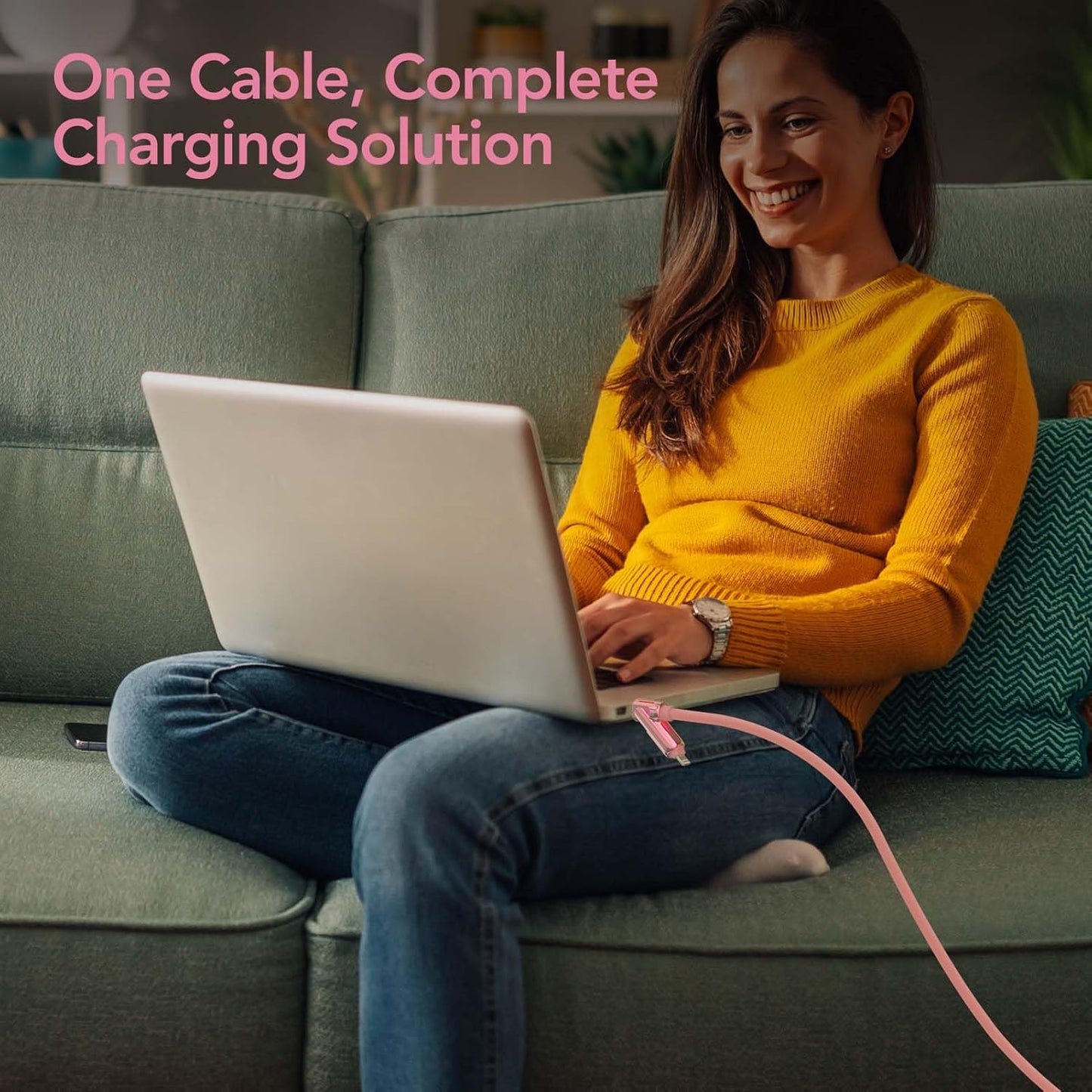 240W 4-in-1 6.6FT 17/16/15/14, S25/S24 6.6Ft) MFish Charging Cable with Carrying Case, Fast Charger USB-A & USB-C