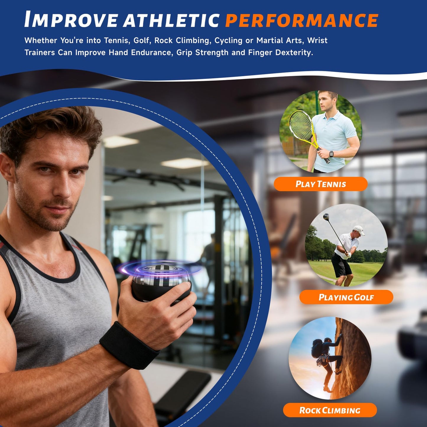 VITAL WRIST Ball Official, Ball Exerciser, Gyro Ball,2026 New Internal Resistance System of The Sphere is Easier to Operate and More Suitable for Fitness Enthusiasts (1Pcs)