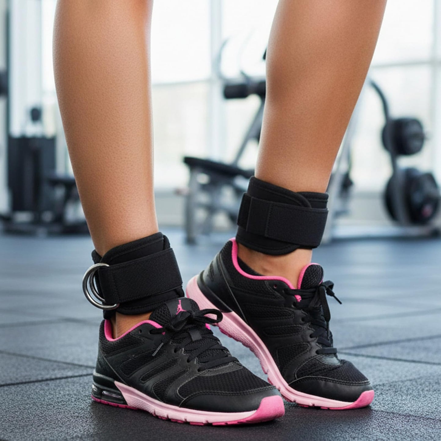 2 PCS Weightlifting Straps With D Ring, Adjustable Wrist Cuffs Gym, Padded Wrist Support, Cable Machine Accessories, Strength Training Equipment