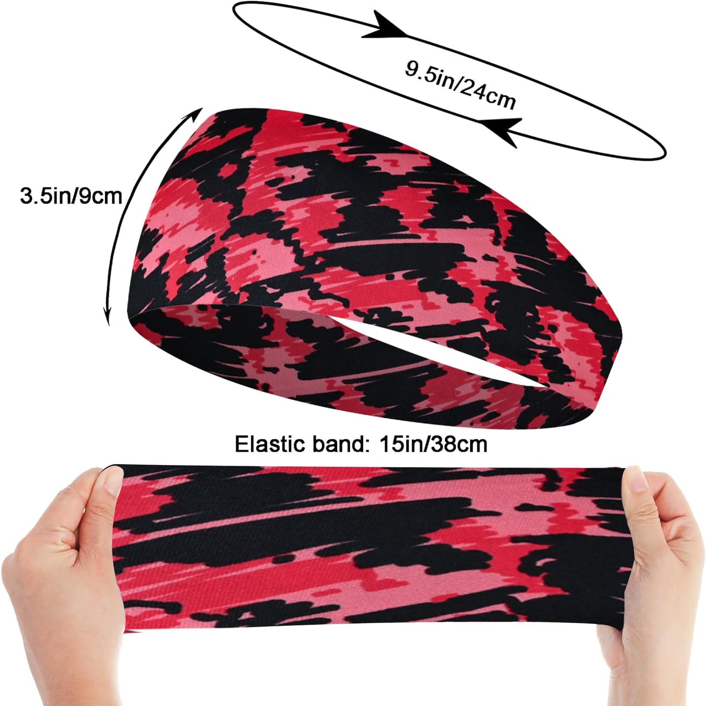Sports Headband Pack - 9 Wide Sweatbands for Men's Running, Cycling, Football, Basketball, Yoga Workouts (Cool Style)