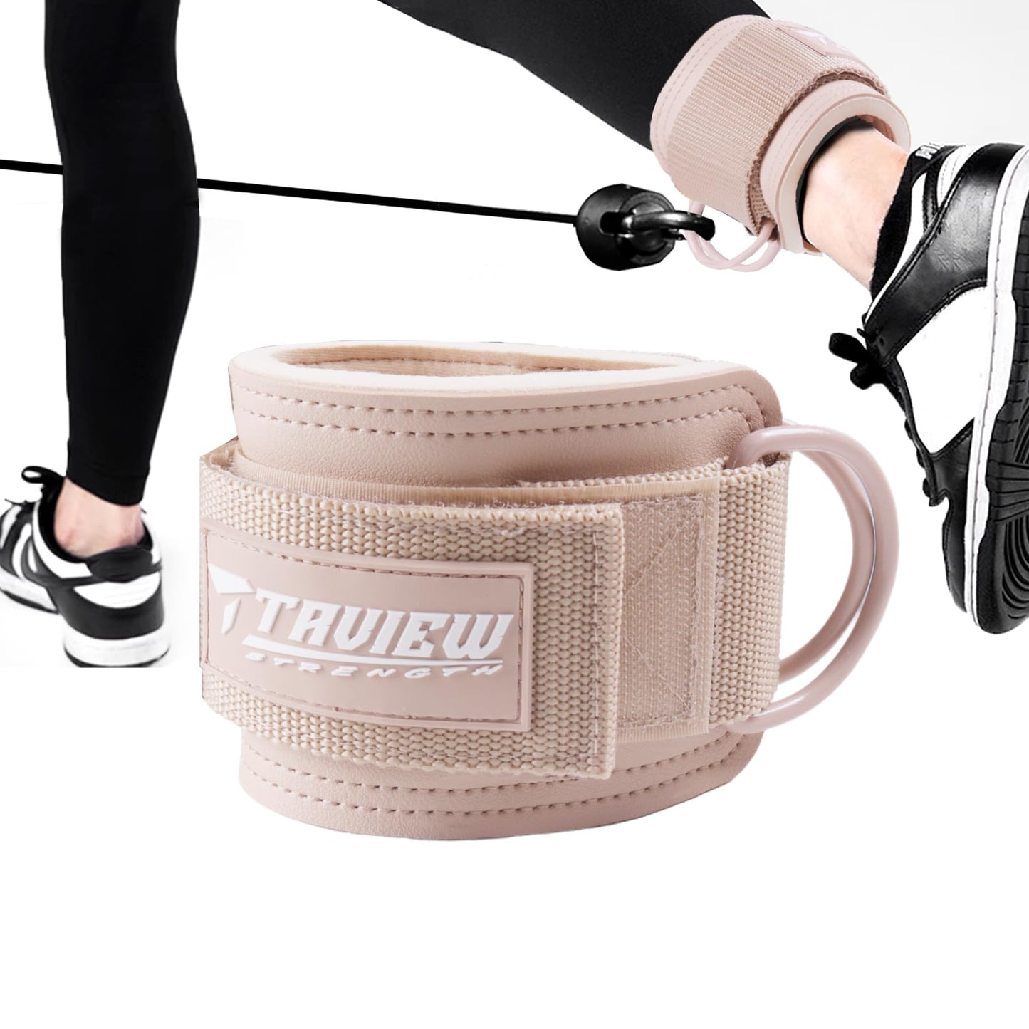 TAVIEW Ankle Straps Cable Machine Attachment for Gym - Cable Kickback Ankle Straps - Padded Ankle Cuffs for Glute Kickbacks and Leg Workouts