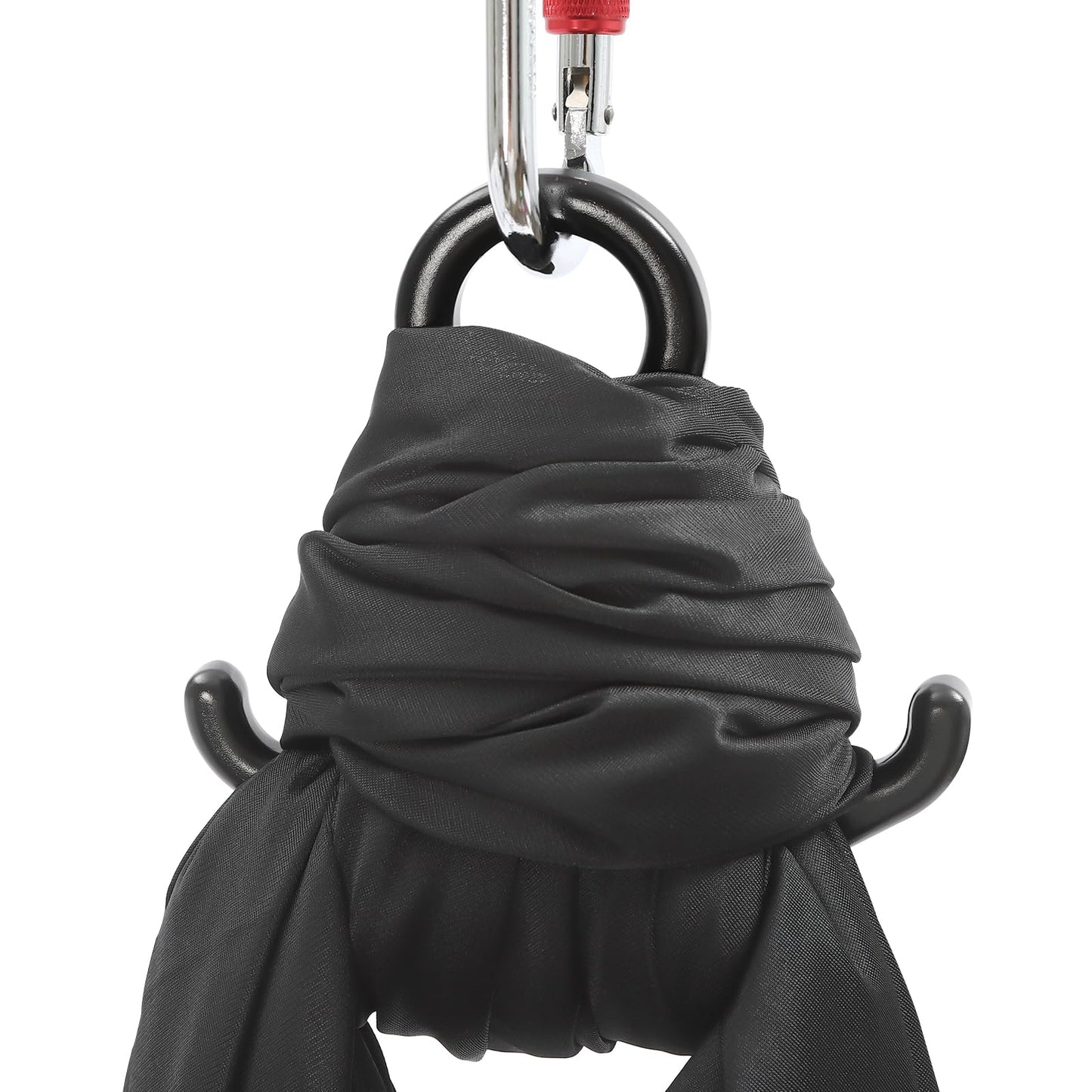 Aerial Yoga Hammock Aerial Yoga Swing Sling with Install Accessories Aerial-Silk Starter Kit Hammock Practice Kit for Pilates, Inversions, Stretching 440.92lbs Capacity (16.40 * 8.53ft, Black)