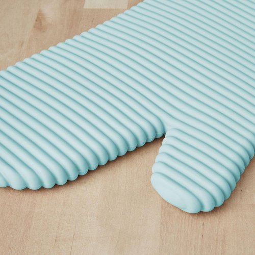 KitchenAid Ribbed Silicone Oven Mitts - 2-Pack Set, 7.5"x13", Stylish Mineral Water Color
