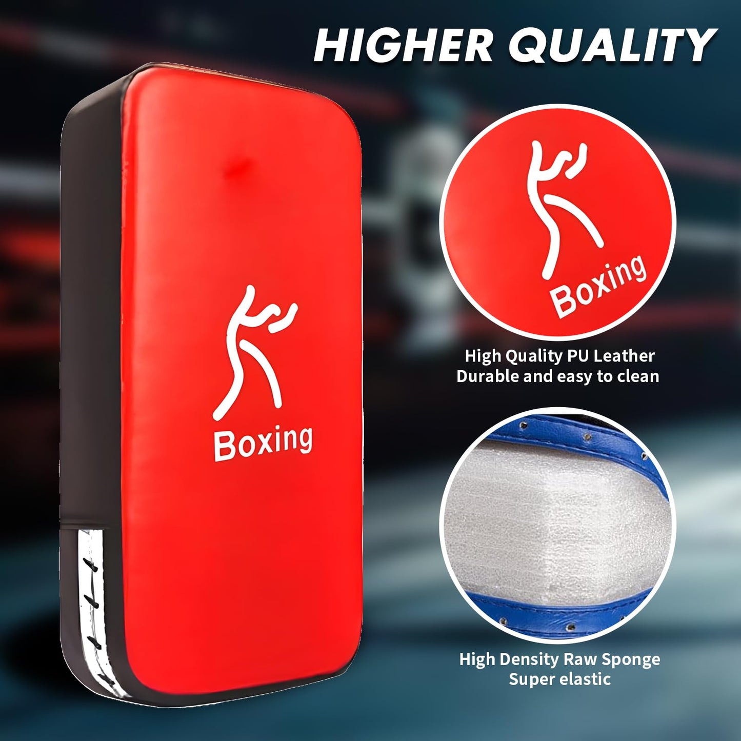 LuiceABC One Karate Taekwondo Boxing Kick Punch Adjustable Soft Shield Durable Training Pad for Boxing, Training and Protecting Your Palm, Wrist and Decreasing The Shock (Red)