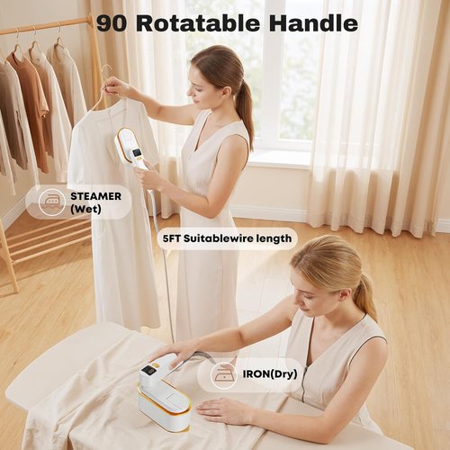 Droyek Portable Travel Steamer - 1200W 2-in-1 Iron & Steamer with Fast Heat, 150ml Tank | 4 Modes, LED Display