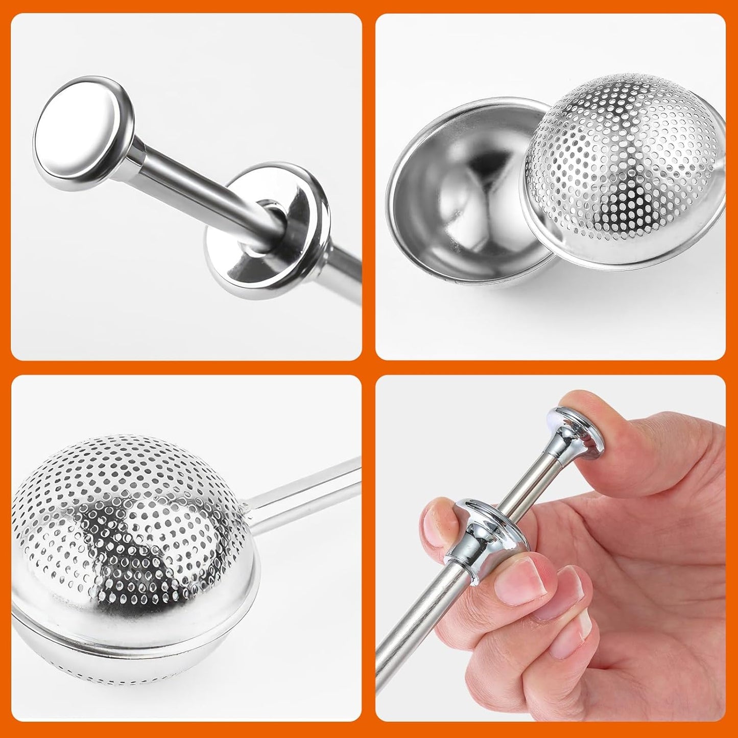 Powdered Sugar Shaker by 18/8 Stainless Steel - One-Handed Dispenser for Flour & Spices